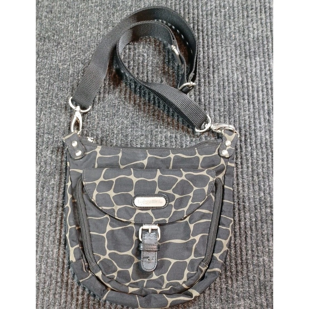 Baggallini Mini Giraffe AOP Crossbody Bag w/Removable/Adjustable/Belt Strap